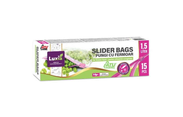 LUXIA PUNGI ALIMENTARE CU FERMOAR 1.5L 15BUC/SET 